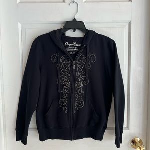 Onque Casuals embellished black sweatshirt size medium